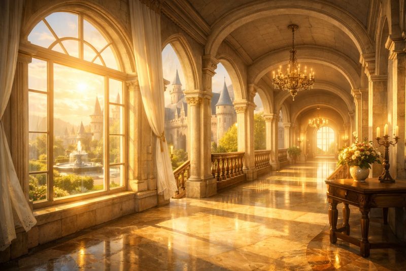 朝光差すアイスベルグ城