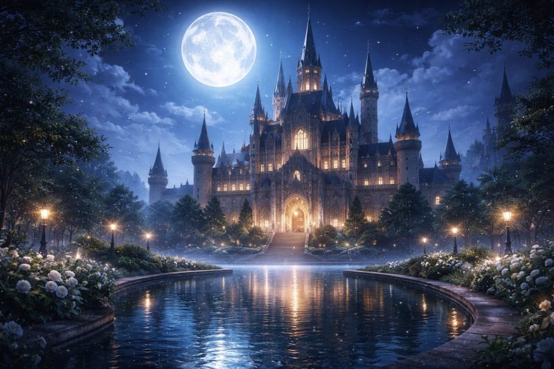 月光差す公爵城の夜