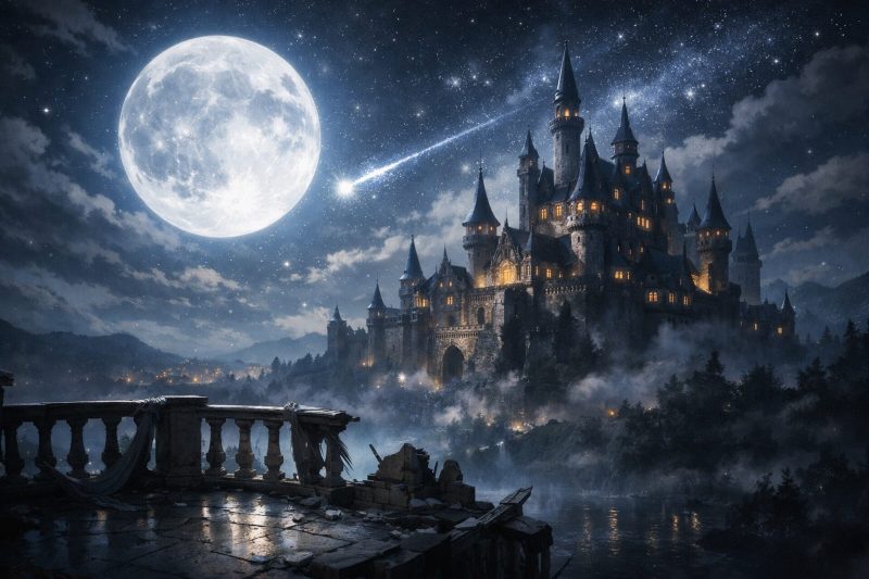 運命が変わる城の夜景