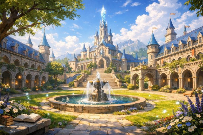 南の魔法学院の中庭