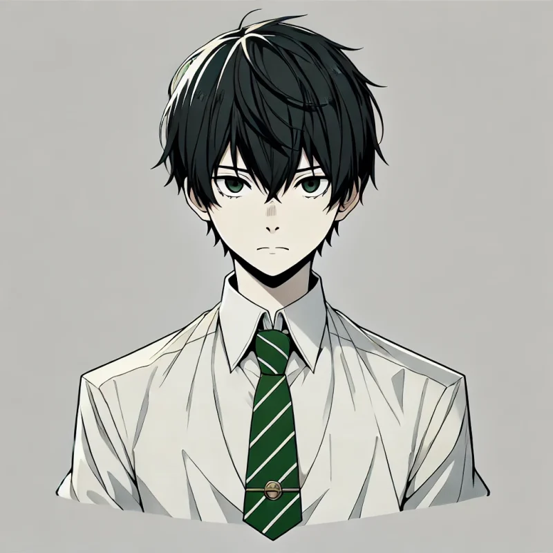 真剣な表情の黒髪の男性