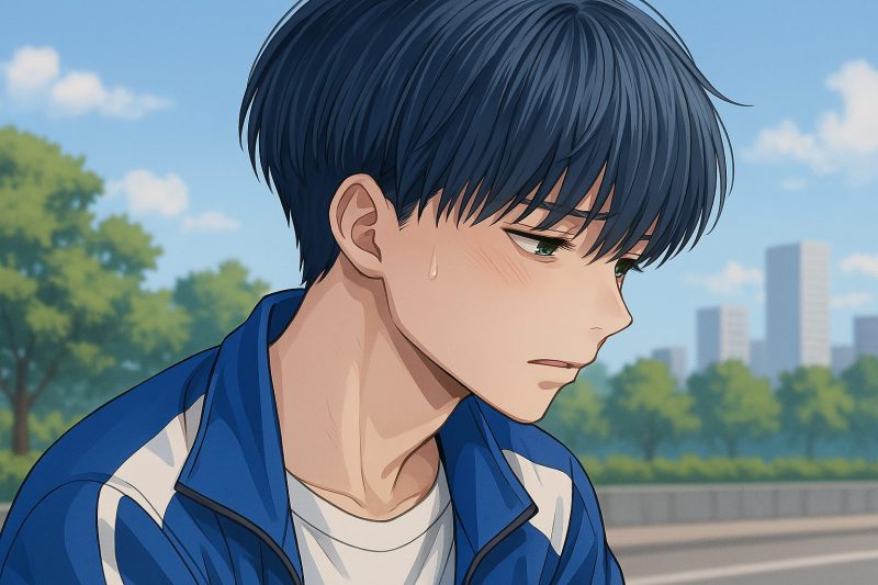考え込む少年の横顔