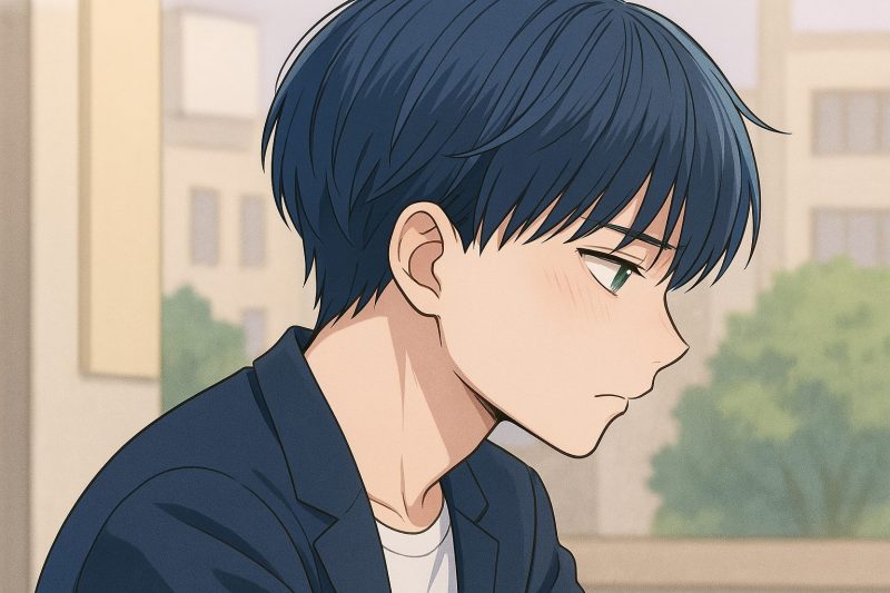 感想をかみしめる少年