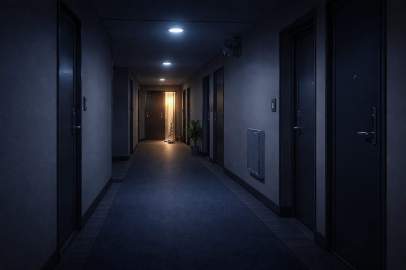 人気のないマンション廊下