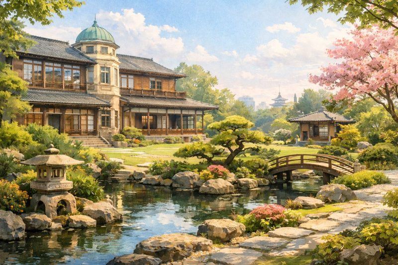 大正時代の東京邸宅と庭