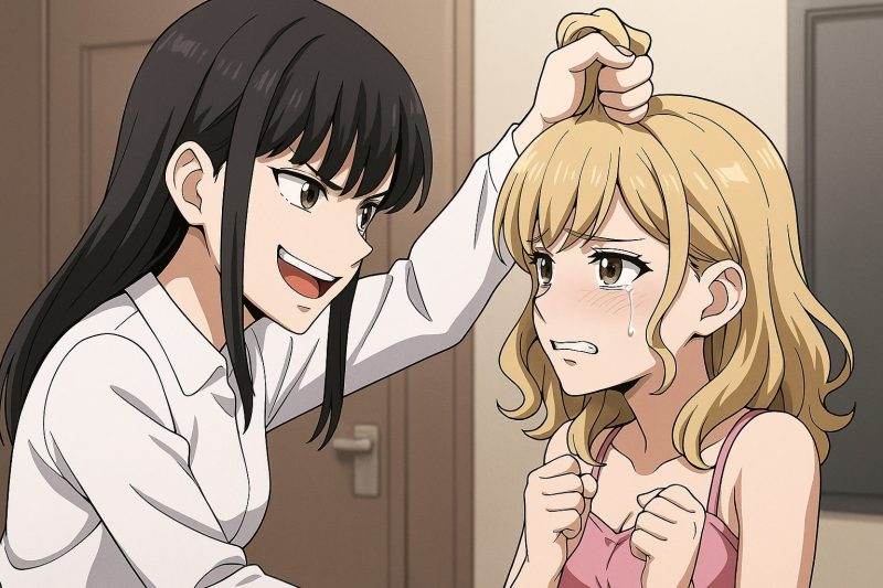 髪をつかまれた屈辱