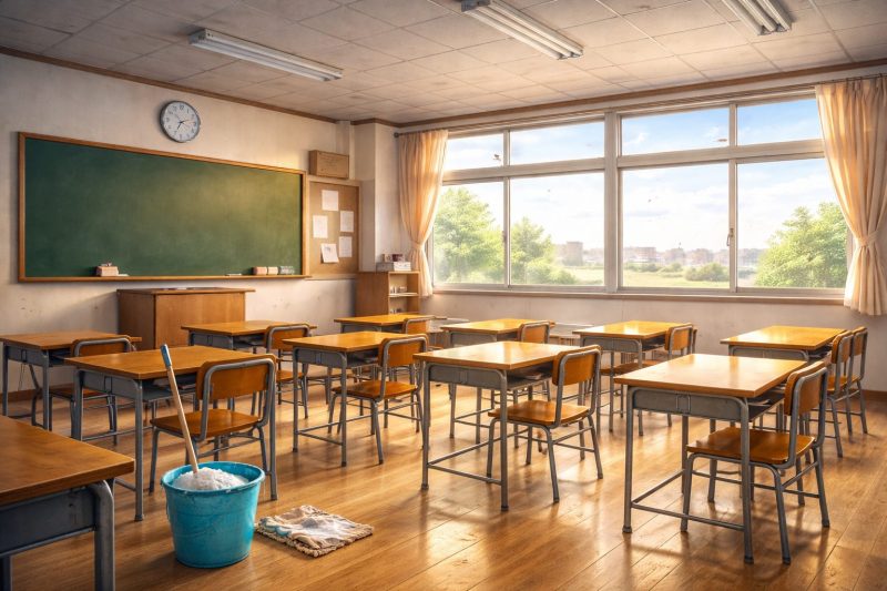 掃除後の静かな教室