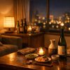 晩酌と灯りの部屋