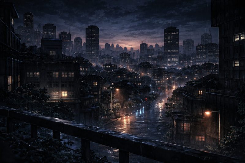 問いを残す薄暗い街