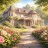 薔薇に囲まれた静かな家