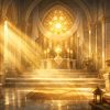 神殿に差し込む朝の光