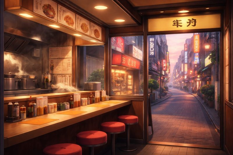 歌舞伎町の朝の牛丼屋