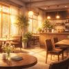 柔らかな光のカフェ