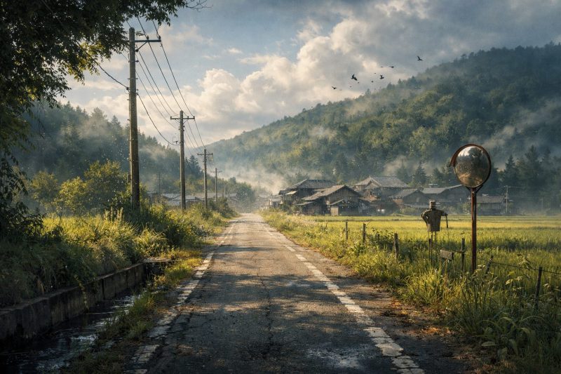 夏の田舎道に漂う違和感