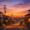 夕暮れの住宅街