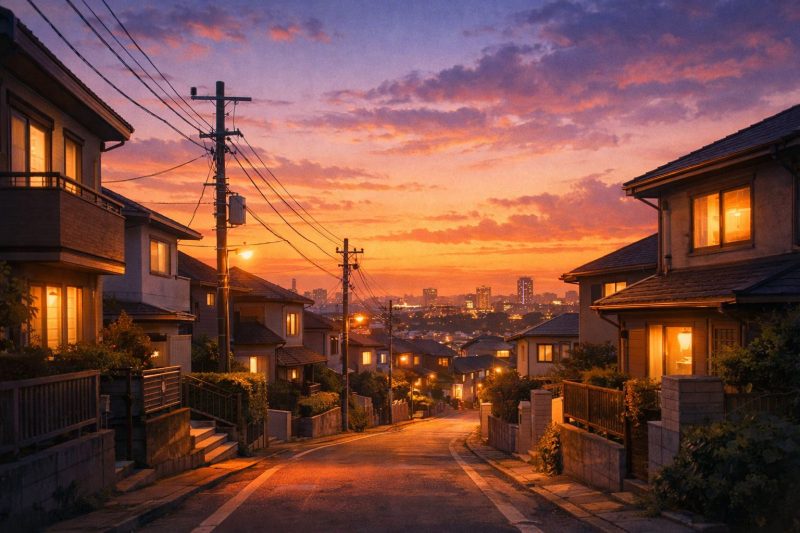夕暮れの住宅街