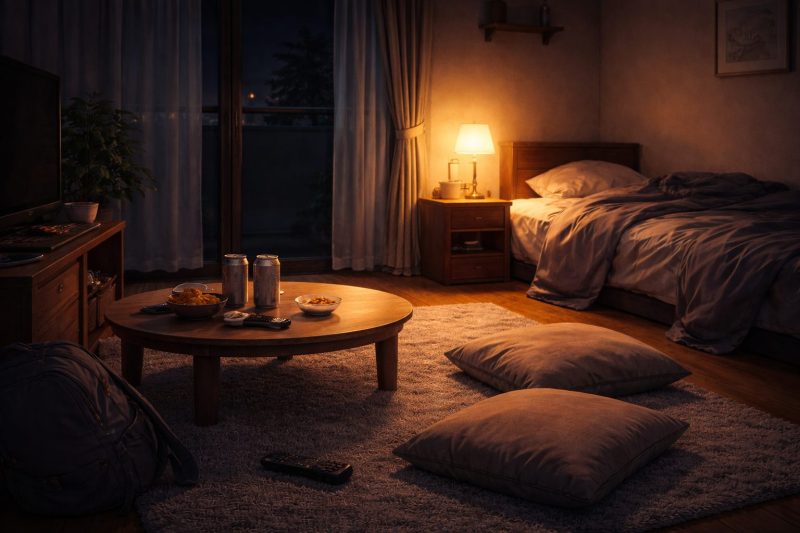 夜の部屋に残る余韻