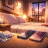 夜の部屋と二つのスマホ
