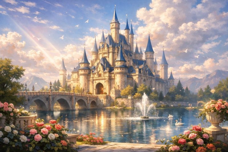 異世界ファンタジーの王城風景