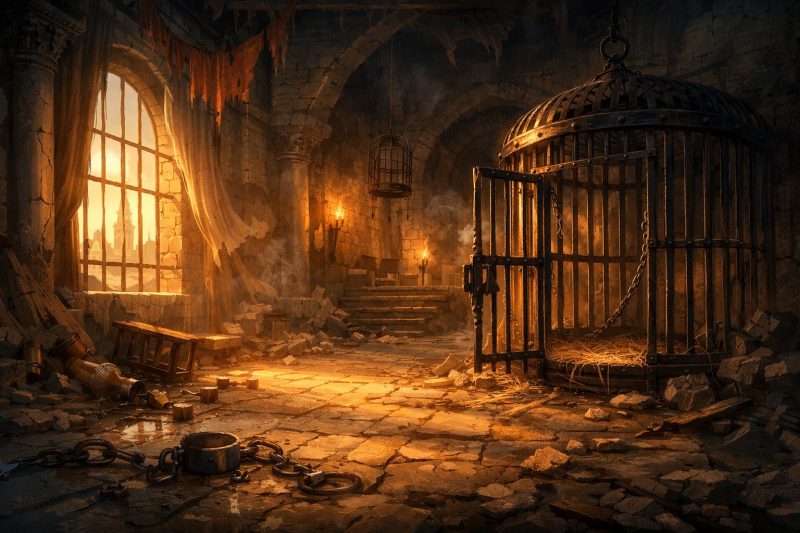 夕陽差す檻の王城地下