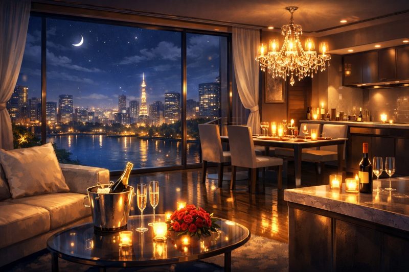 夜景が映える高級マンション