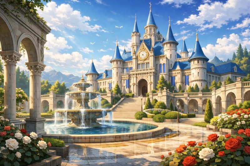 王立学園の中庭と気高い世界観