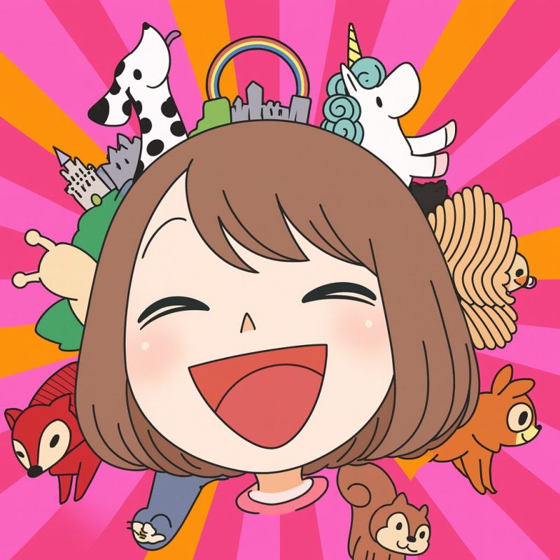 笑顔のカナコと動物たち