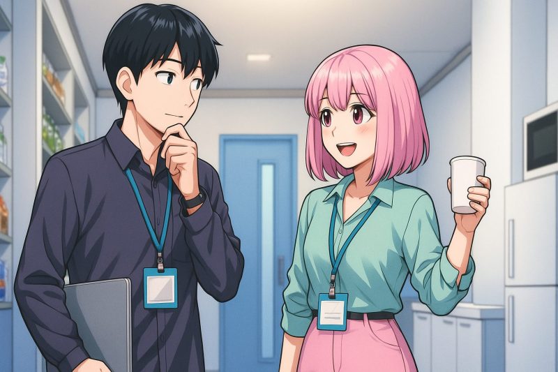 会話する男女