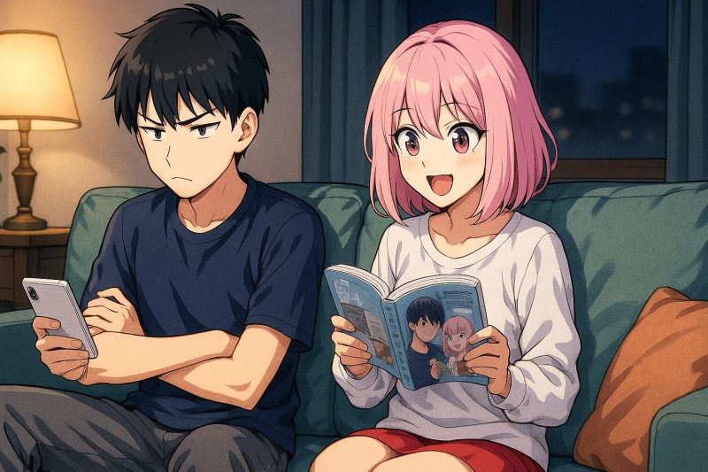 ソファで語る二人
