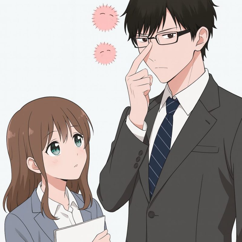 オフィスで見つめ合う二人