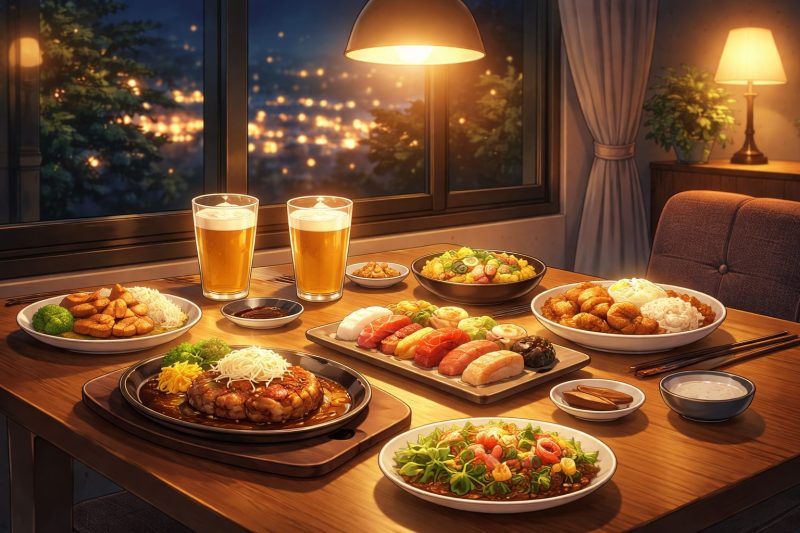 夜の静かな食卓