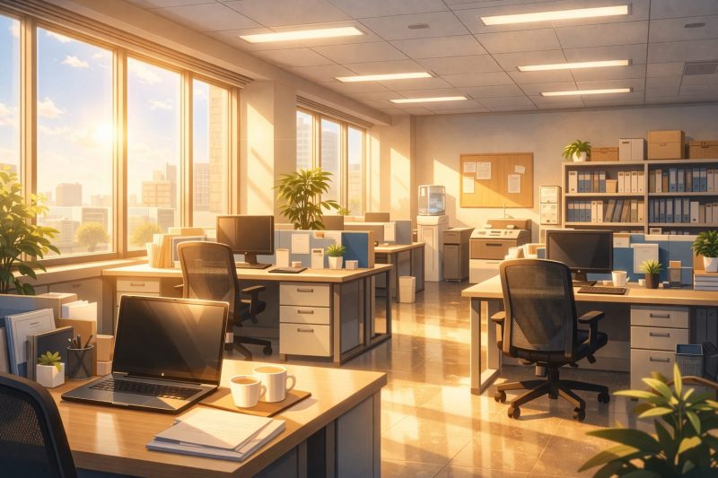 光差す静かなオフィス