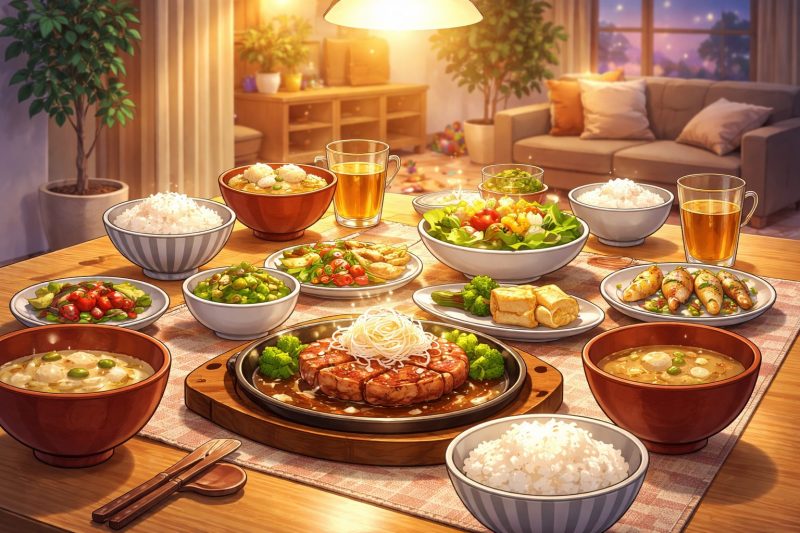温かな家庭の食卓