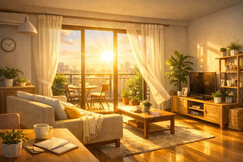 朝日差し込む新生活