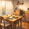 静かな朝の新婚食卓