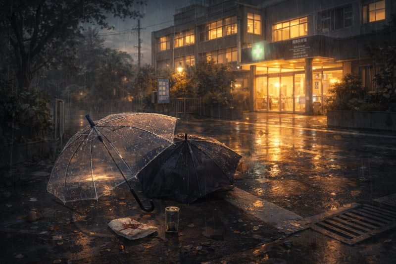 雨の中の出会い