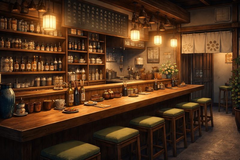 静かな居酒屋店内