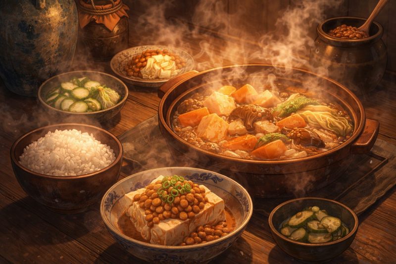 湯気立つ発酵料理