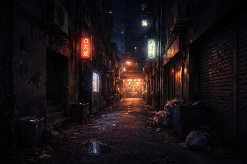 路地裏の夜景