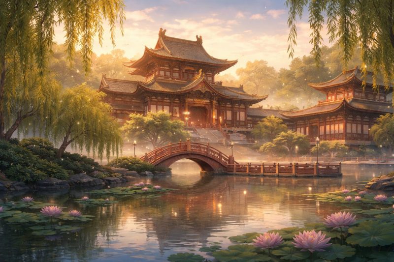 静かな後宮の朝