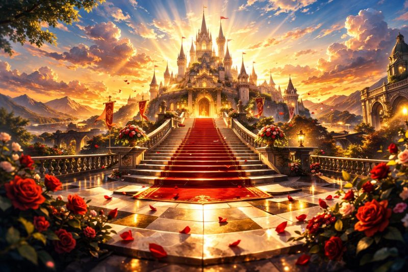 光差す王城の大階段