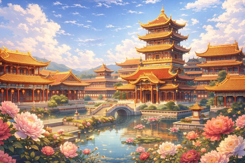 華やかな後宮の宮殿