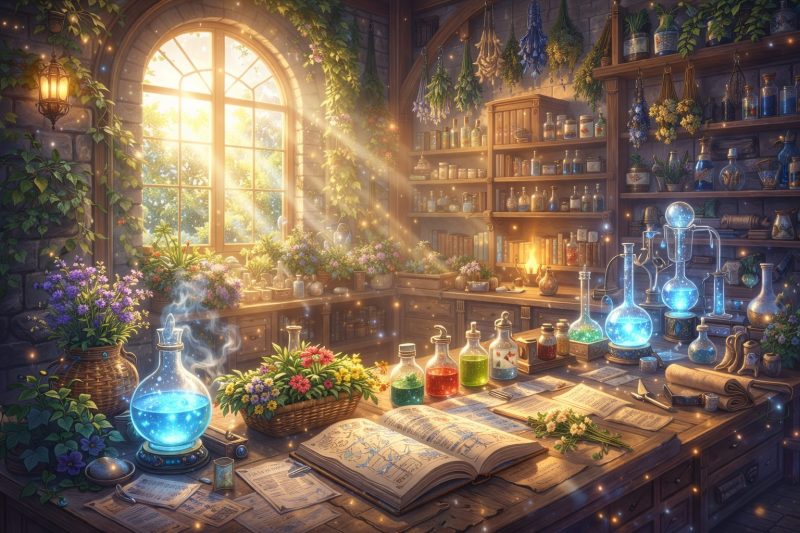 薬草研究所の光