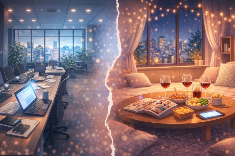 仕事と夜の対比部屋