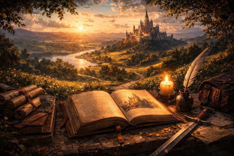 朝焼けの王都遠景