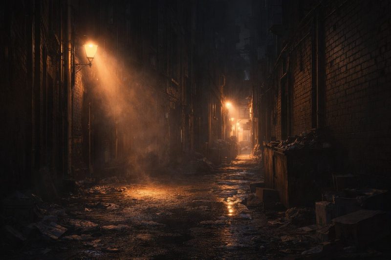 闇に光差す路地裏