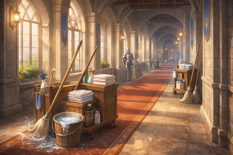 掃除メイドの作業場