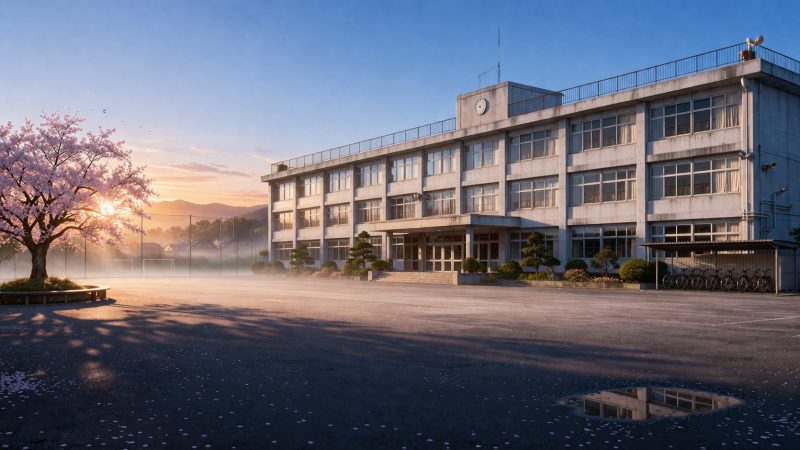 静寂に包まれた朝の校舎