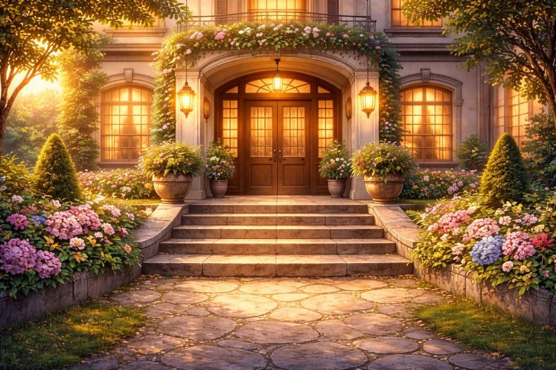 温かい名家の玄関