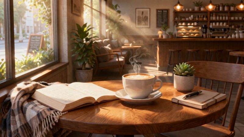 静かなカフェの癒し空間